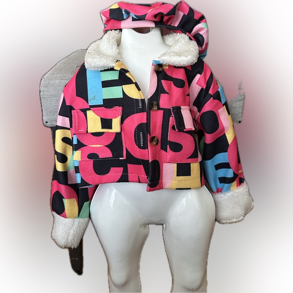Colorful jacket matching hat